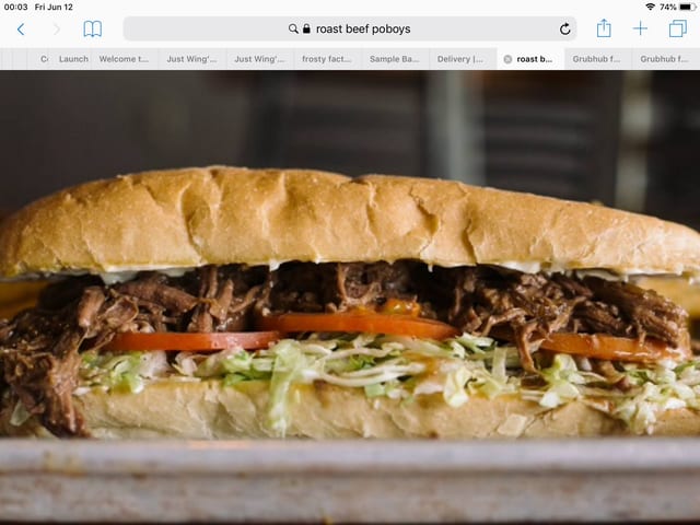 Whole Roast Beef & Gravy Po'Boy.