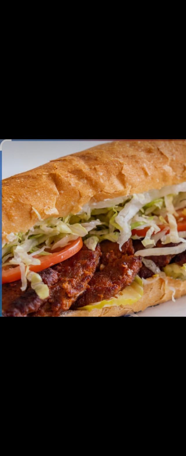 Half Patton's Hot Sausage Po'Boy.