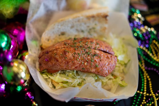 Whole Smoked Sausage Po'Boy.