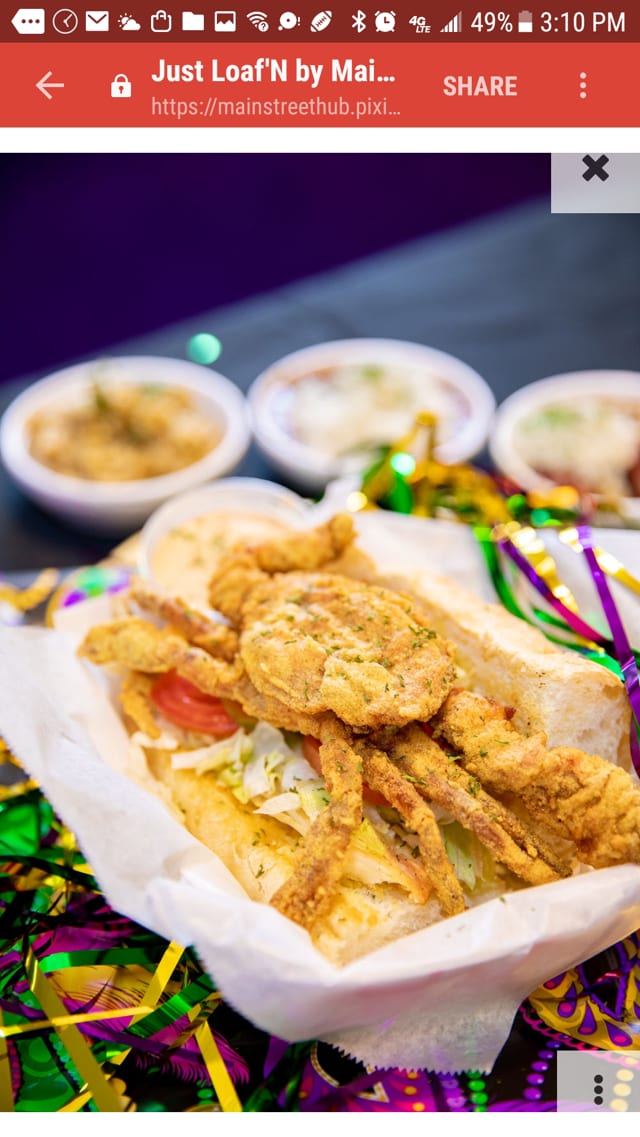 Whole Soft Shell Crab Po'Boy.